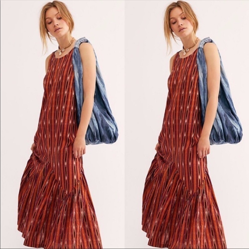 Free People “One Love” High Neck Low Back Size S Maxi Dress Like New Hippie